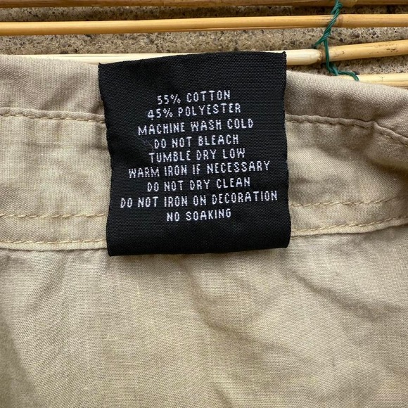 Southpole Y2K Utility Workwear Shirt Khaki Beige Size Large Button Up - Picture 4 of 8